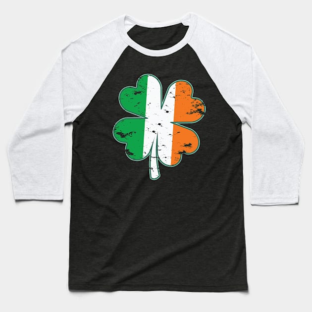 St. Patrick’s Day Gift, Shamrock Men, Women, Kids, Irish Ireland Flag Baseball T-Shirt by Art Like Wow Designs